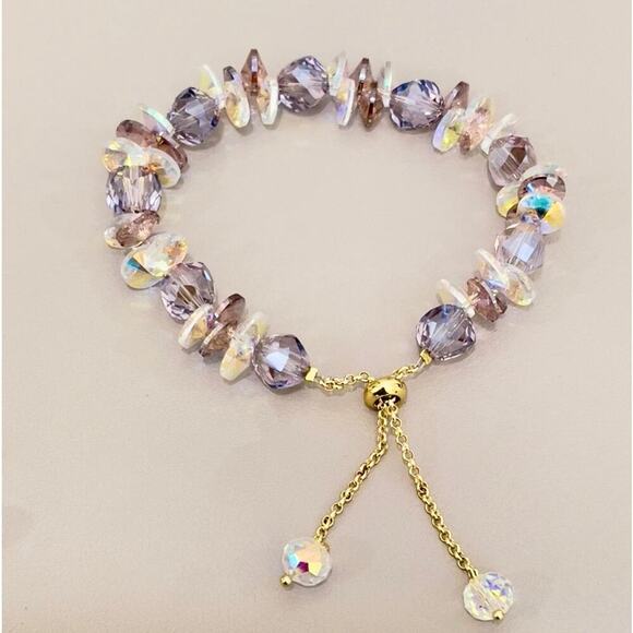 Purple Swarovski Beaded Bracelet - Picture 2 of 5